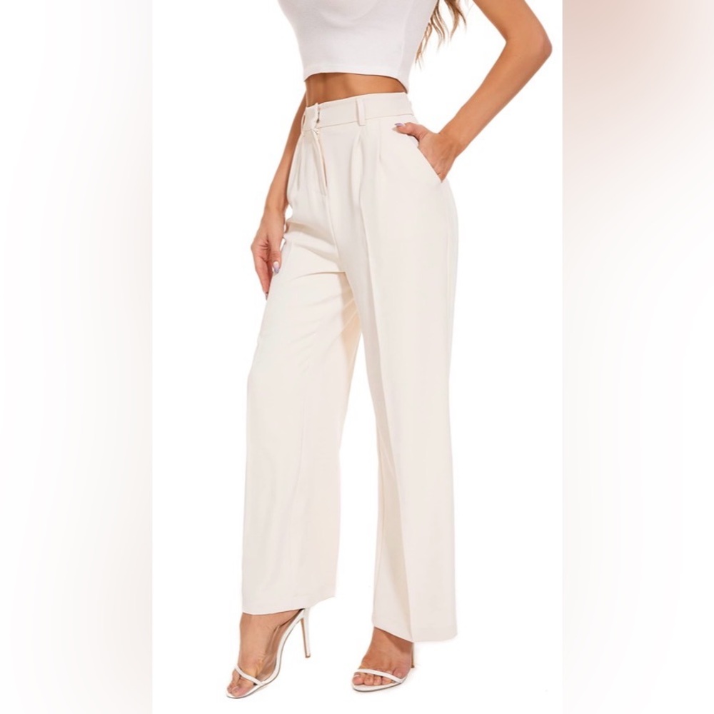 Elegant Cream Women's Pants L41 in